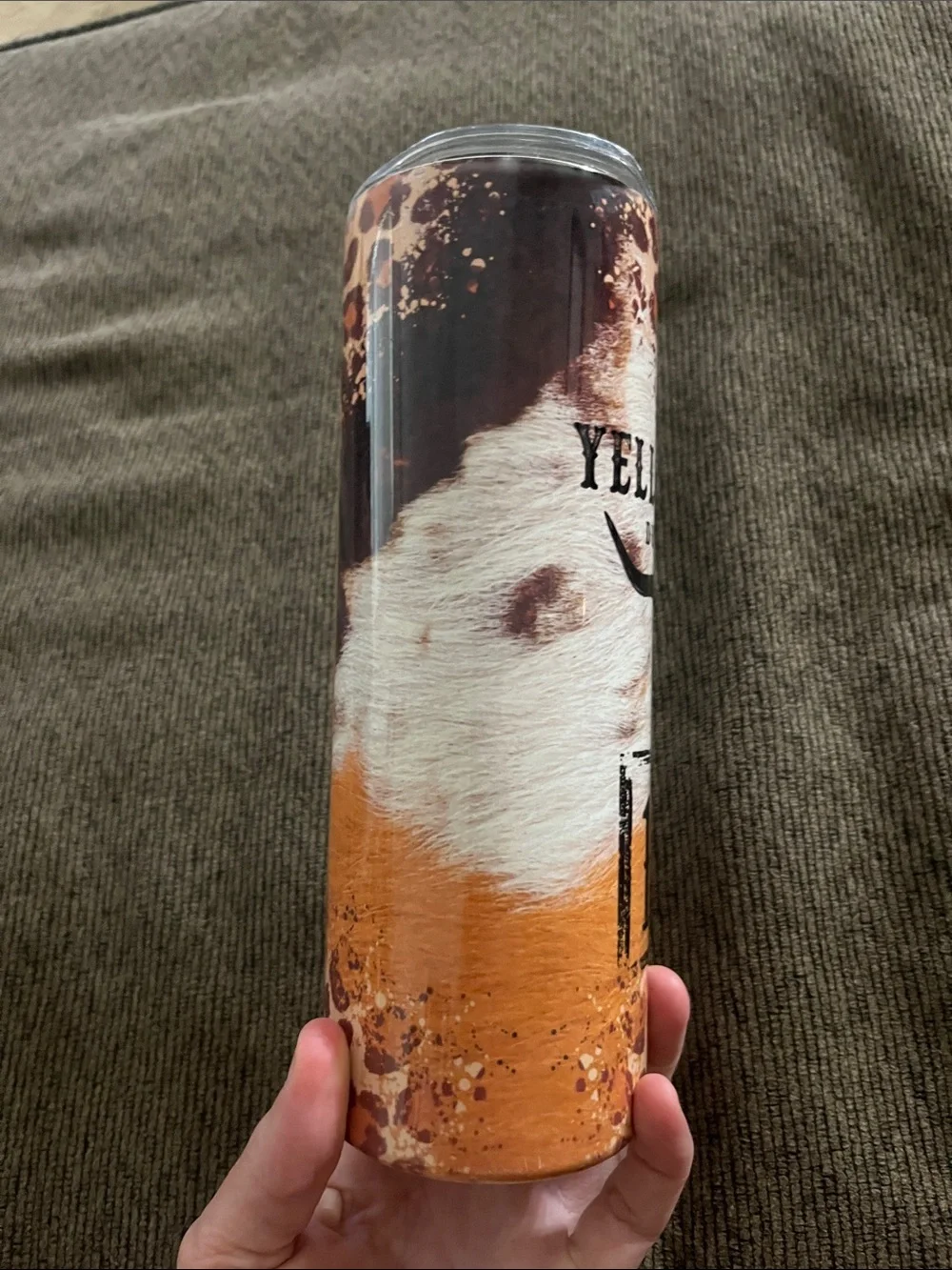 Yellowstone Dutton Ranch 1883 Leopard Print Tumbler - Orange/Brown